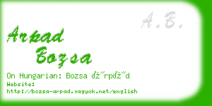 arpad bozsa business card